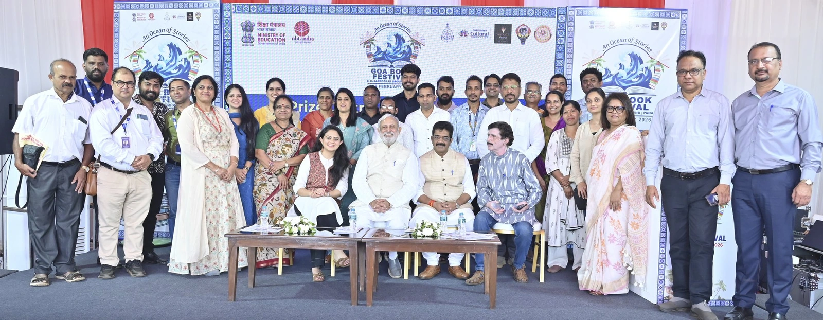 Isha Kakkad Lakhani with organisers and participants at the Goa Book Festival